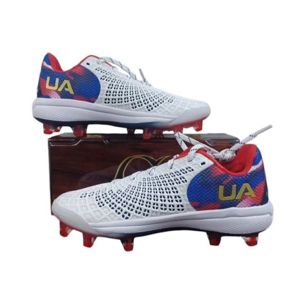 Women's Size 8 Under Armour Glyde MT TPU USA Softball Cleats 3028704-100 NWOB